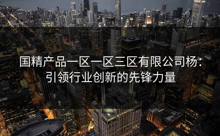 国精产品一区一区三区有限公司杨：引领行业创新的先锋力量
